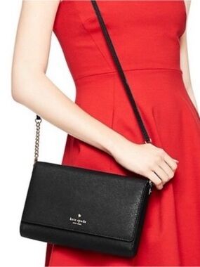 🌺EUC kate spade Black saffiano leather  Crossbody Bag🌺